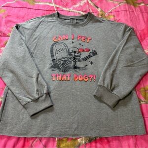 Gray Graphic Sweatshirt - Can I Pet That Dog?!